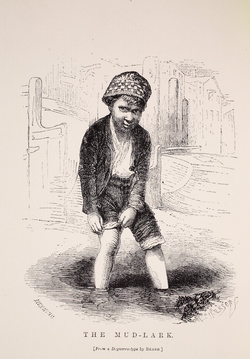 A Mud-Lark, Richard Beard dagerrotípiája nyomán, illusztráció a London Labor és a London Poor, Henry Mayhew, pub. 1862 alkotó: English School