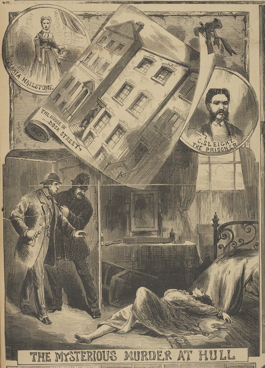 „A rejtélyes gyilkosság a hullában”, Illustrated Police News alkotó: English School