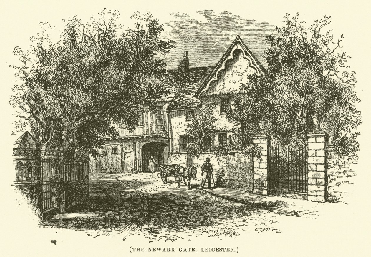 Newark Gate, Leicester (metszet) alkotó: English School