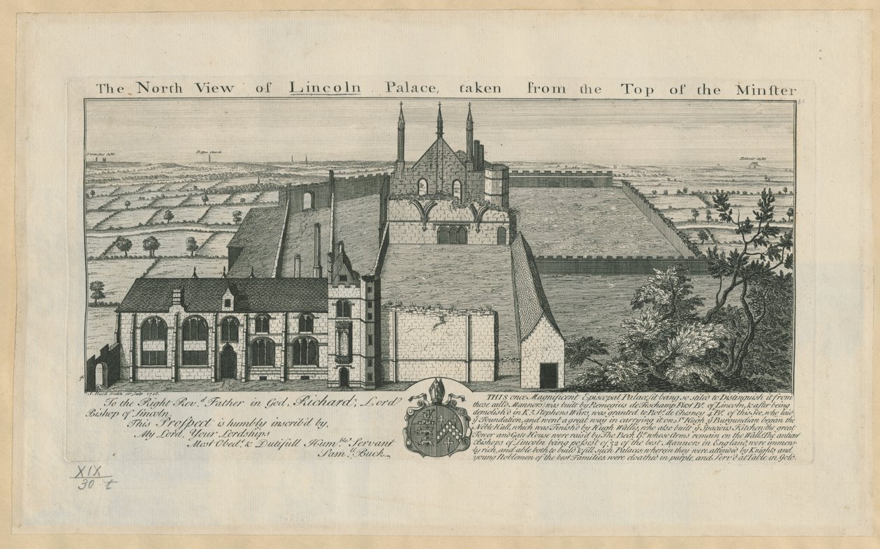A Lincoln-palota északi látképe, a misztérium tetejéről nézve alkotó: English School
