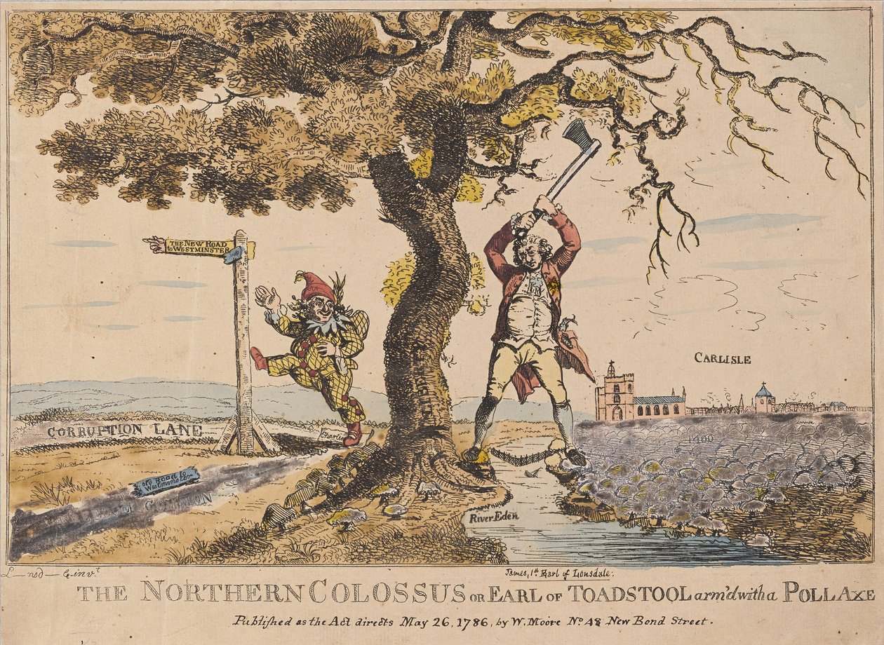 The Northern Colossus vagy Earl of Toadstool, kocsma. 1786 (kézzel színezett metszet) alkotó: English School
