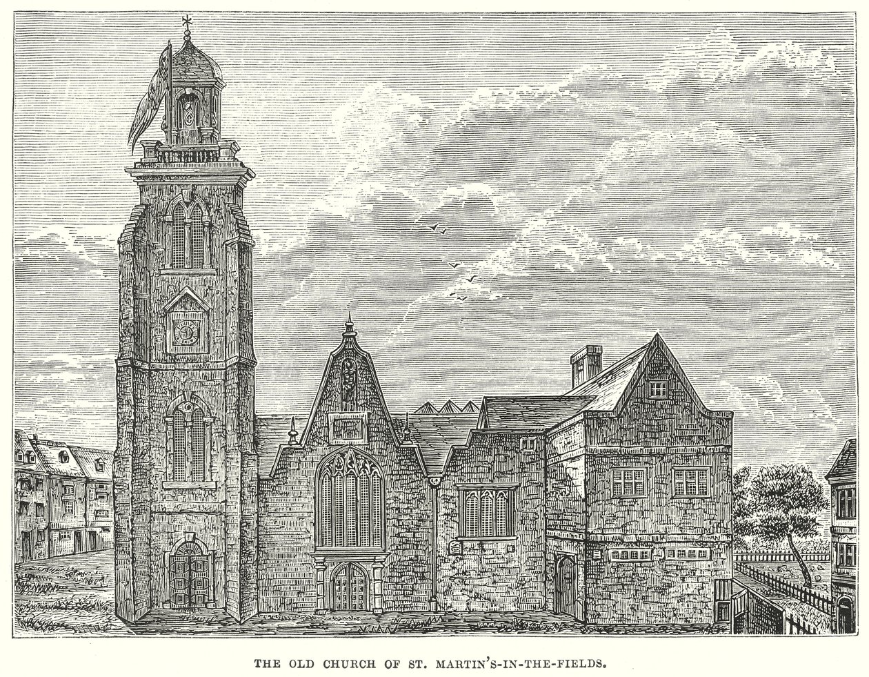 A Szent Márton-templom régi temploma (metszet) alkotó: English School