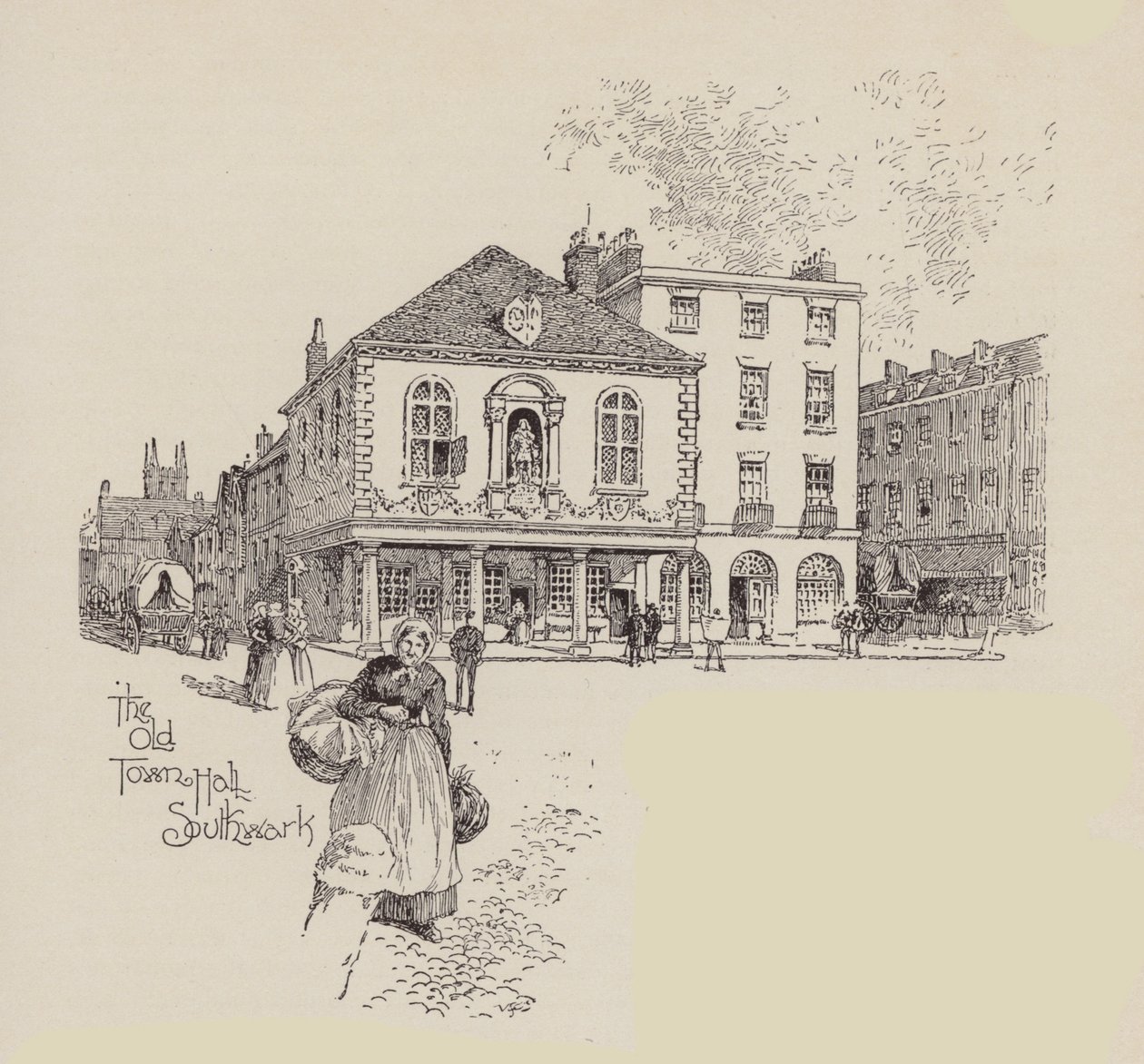 The Old Town Hall Southwark (litográfia) alkotó: English School