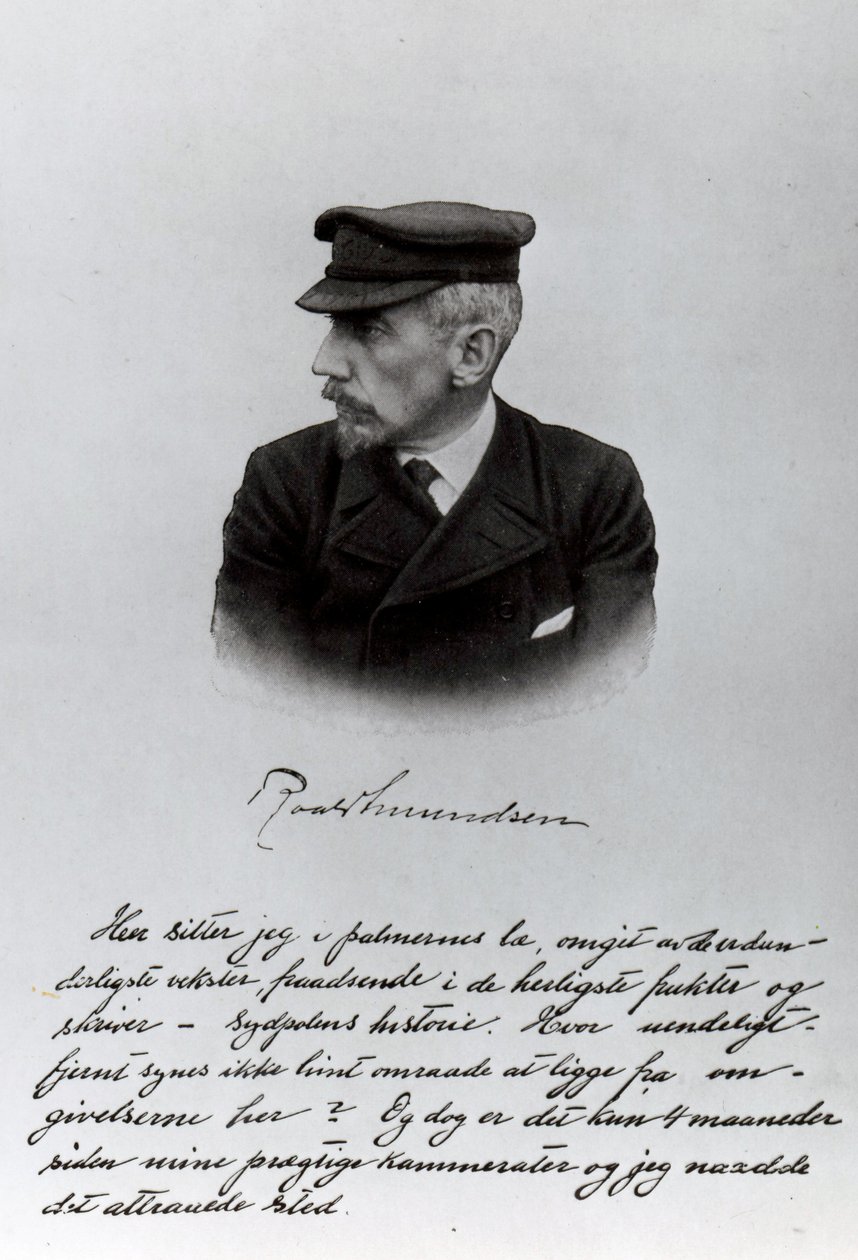 Roald Amundsens kézirat nyitóoldala alkotó: English School