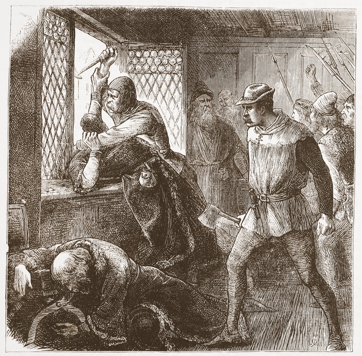 A prágai felháborodás, illusztráció: James Aitken Wylie (1808-1890) A protestantizmus története című könyvéből, pub. 1878 alkotó: English School