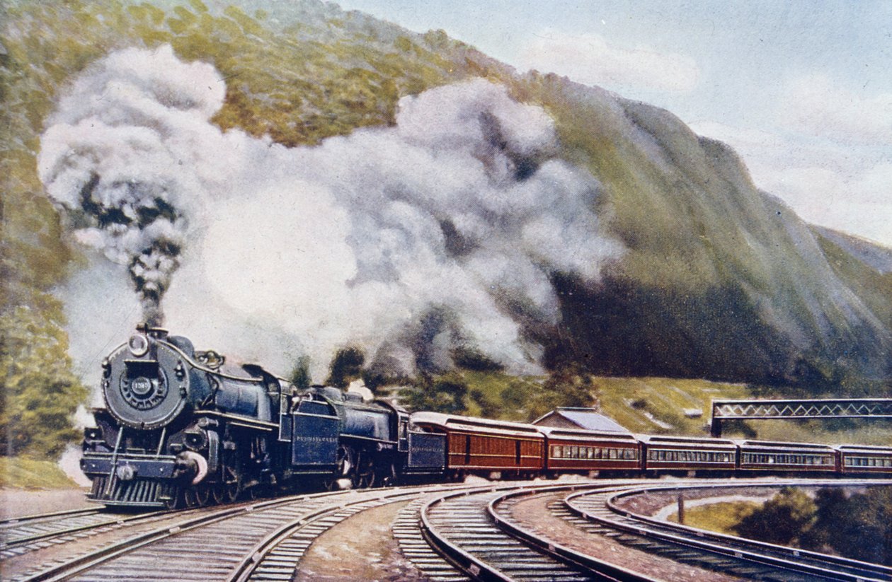 A New York-i Chicago Express csendes-óceánja, illusztráció a The Wonder Book of Railwaysből, tizennegyedik kiadás, szerkesztette Harry Golding, 1929 alkotó: English School