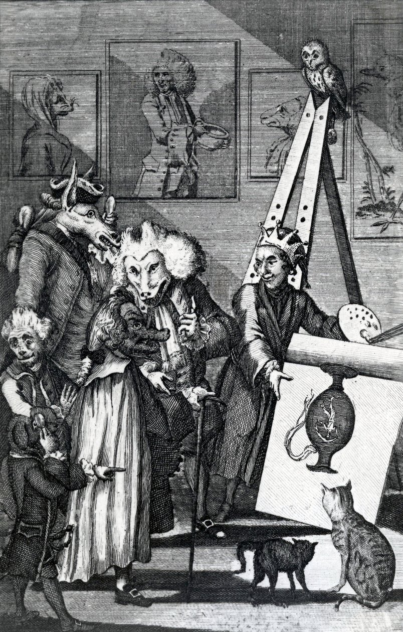 A festő beküldi képét az Ínyencek és Antikváriusok Vizsgájára, 1774 alkotó: English School