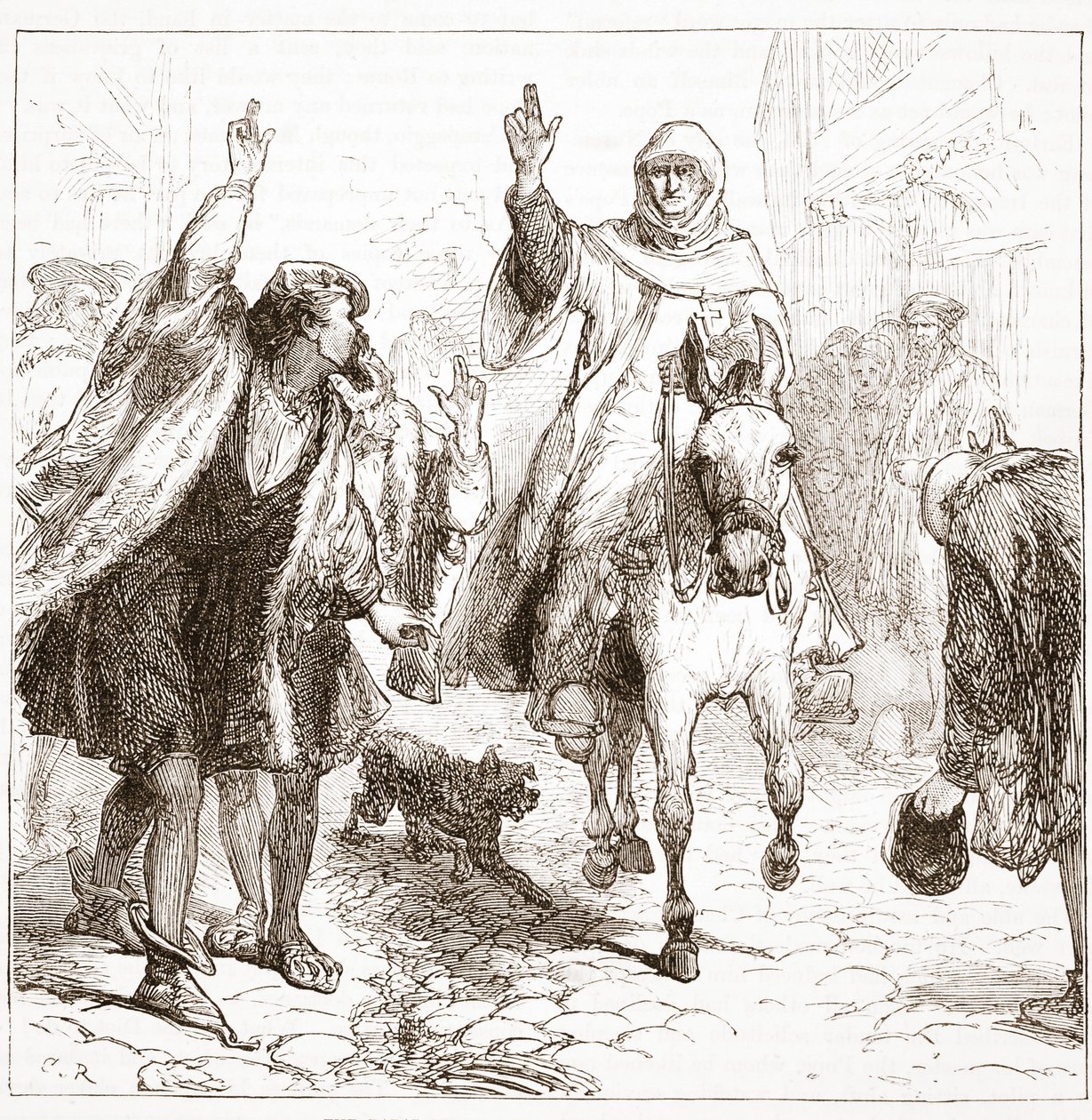 A pápai nuncius Chieregato Nürnbergben, illusztrációja James Aitken Wylie (1808-1890) A protestantizmus történetéből, pub. 1878 alkotó: English School