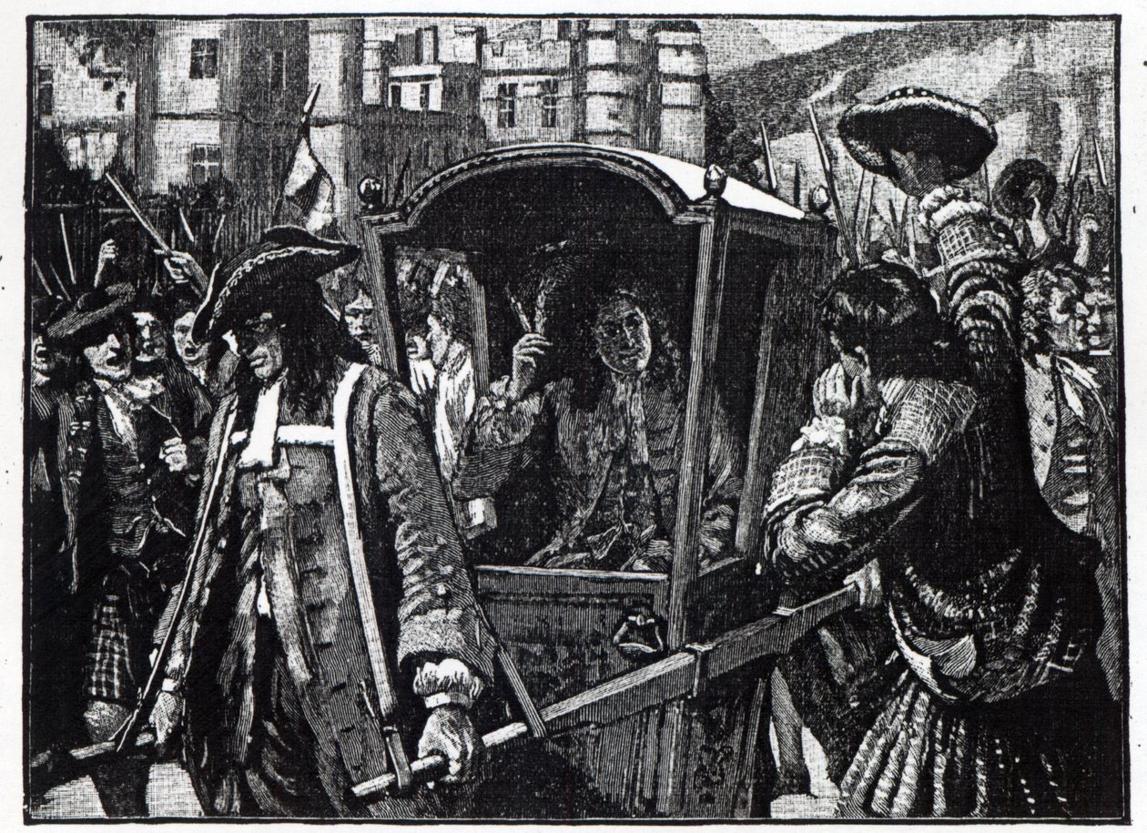 Az edinburgh-iak Hamilton hercegét a Holyrood-palotába kísérték 1706-ban alkotó: English School