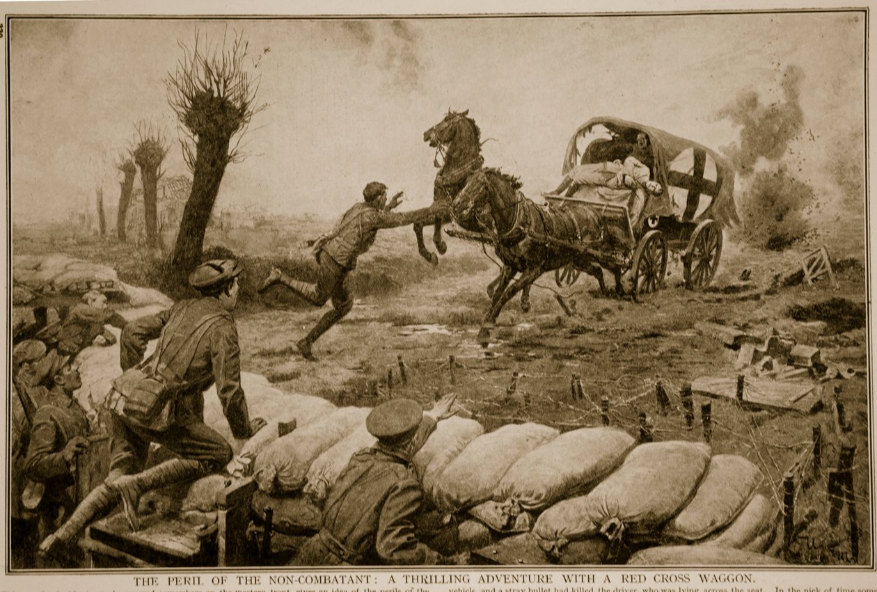 A nem harcoló veszedelme, Izgalmas kaland a Vöröskereszt kocsijával, 1914-1919 alkotó: English School