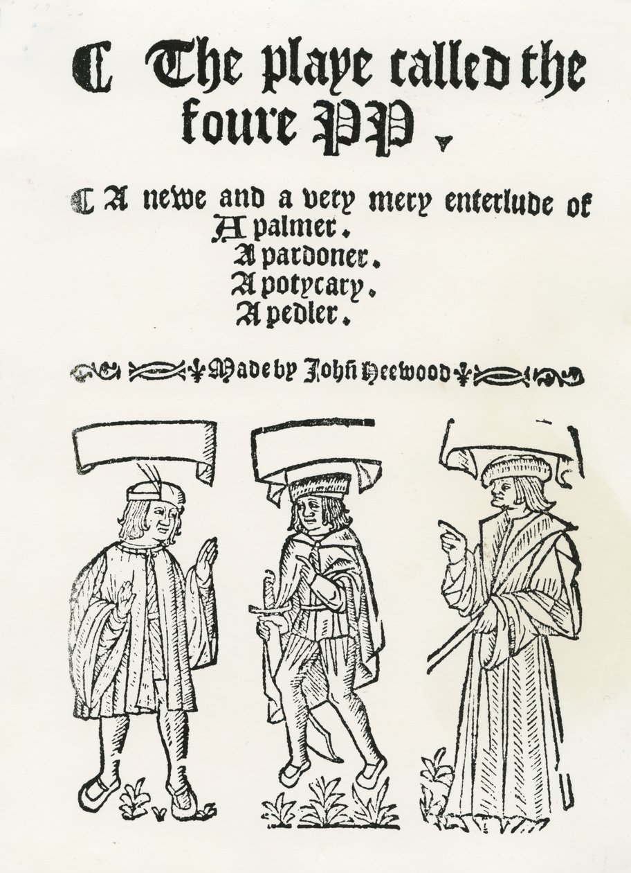 A Négy PP nevű színdarab c. 1530 (fametszet) alkotó: English School