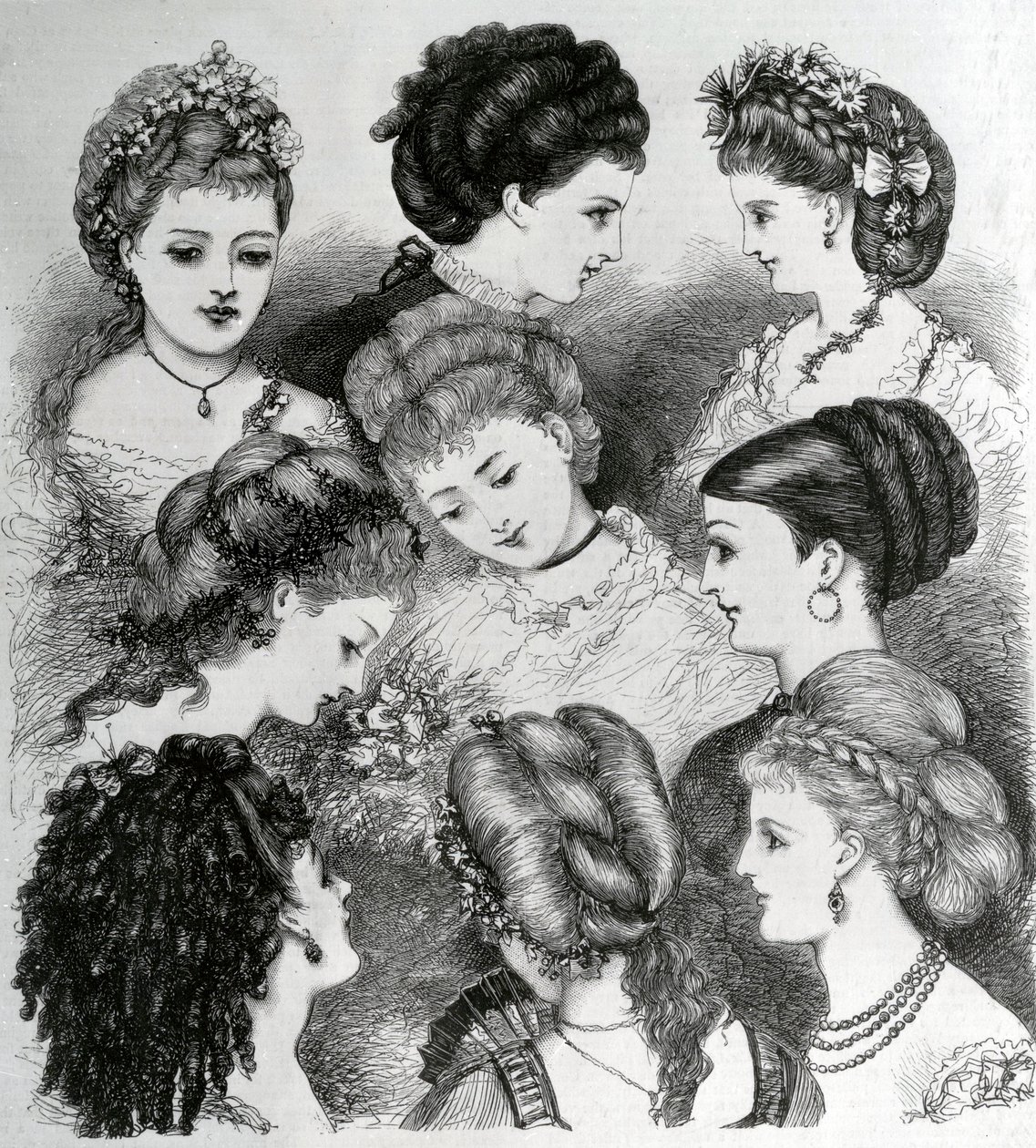 A haj jelenlegi divatja, 1870 alkotó: English School