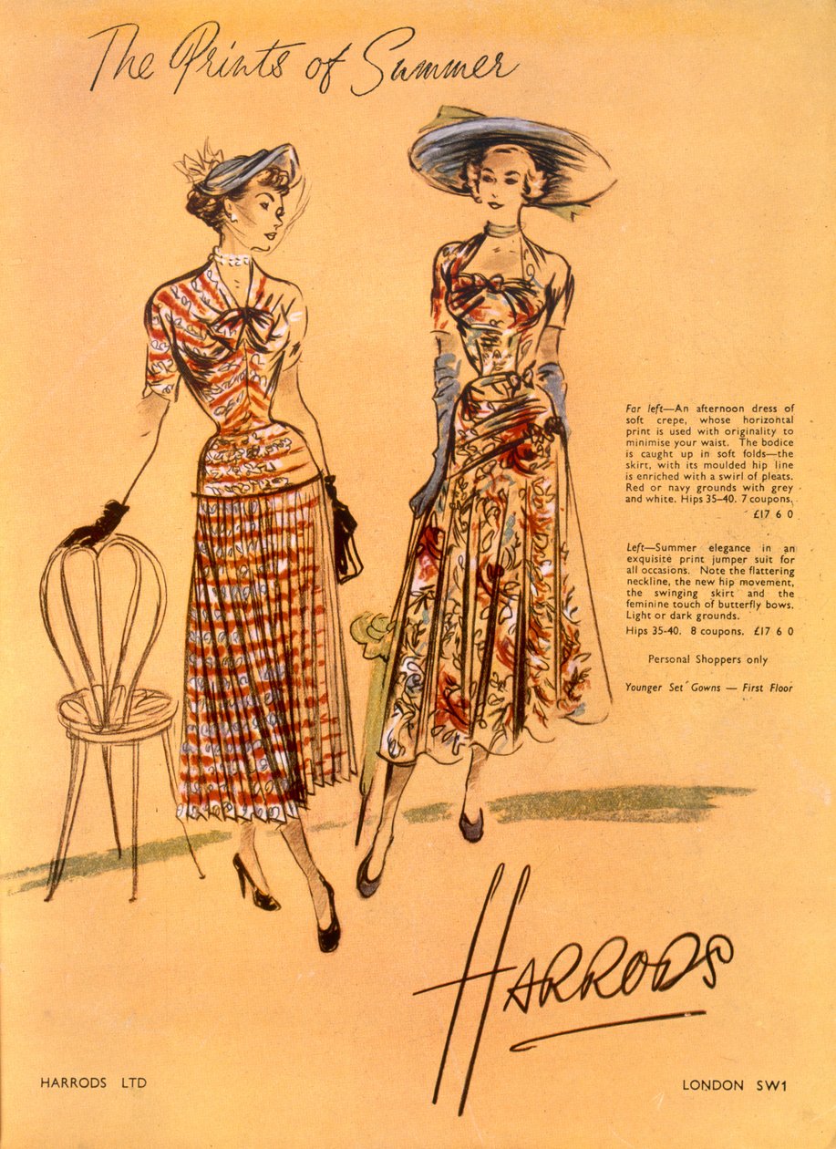 The Prints of Summer, a Harrods Ltd.-től, 1948. június alkotó: English School