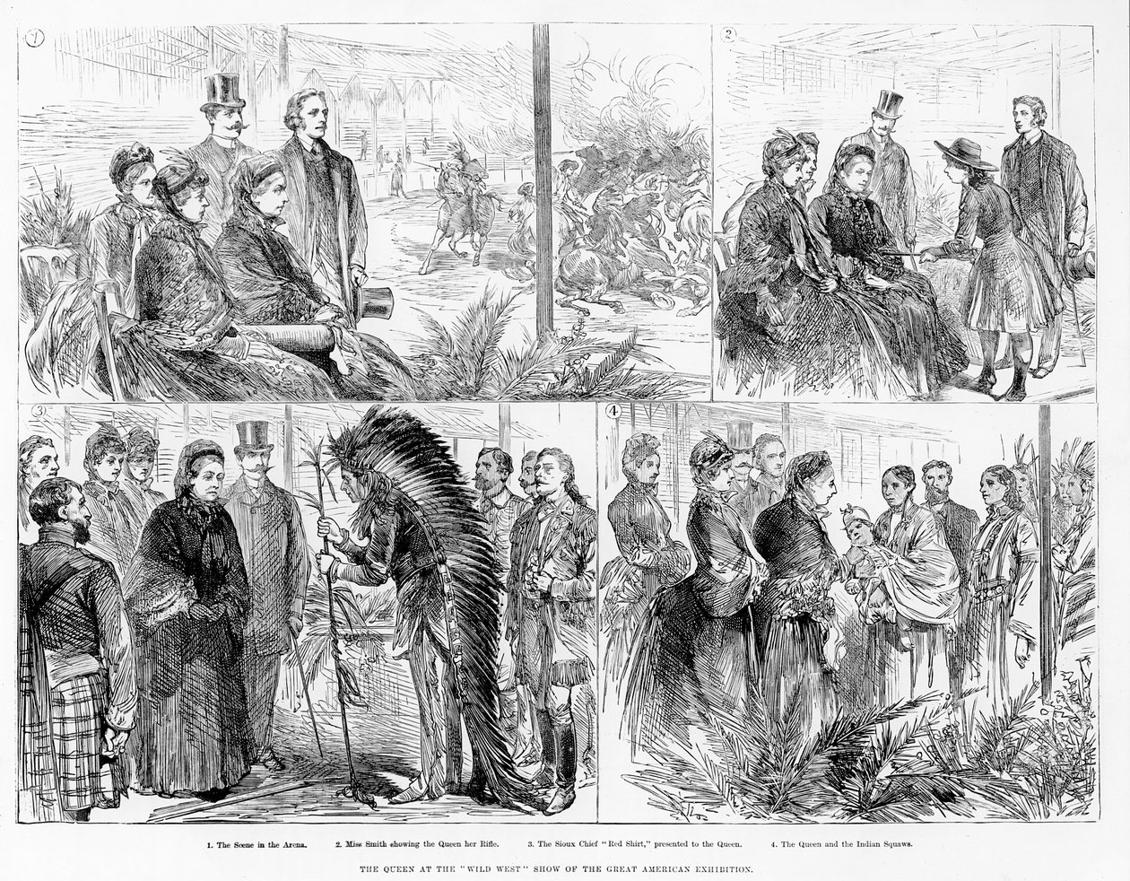 A királynő a vadnyugaton a Nagy Amerikai Kiállításon, 1887 alkotó: English School