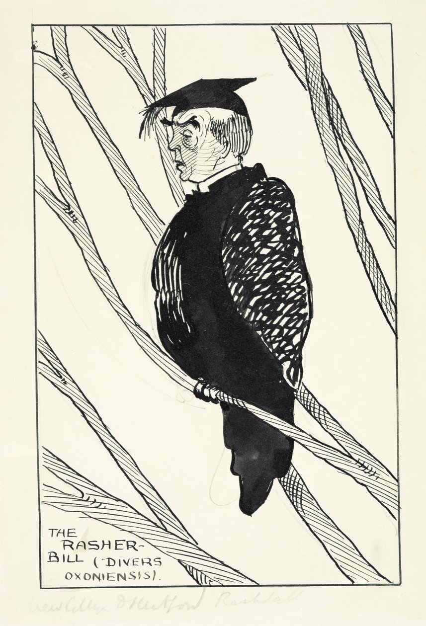 The Rasher-Bill (Divers Oxoniensis): Hastings Rashdall (1858-1924) (toll, tinta és ceruza papíron) alkotó: English School