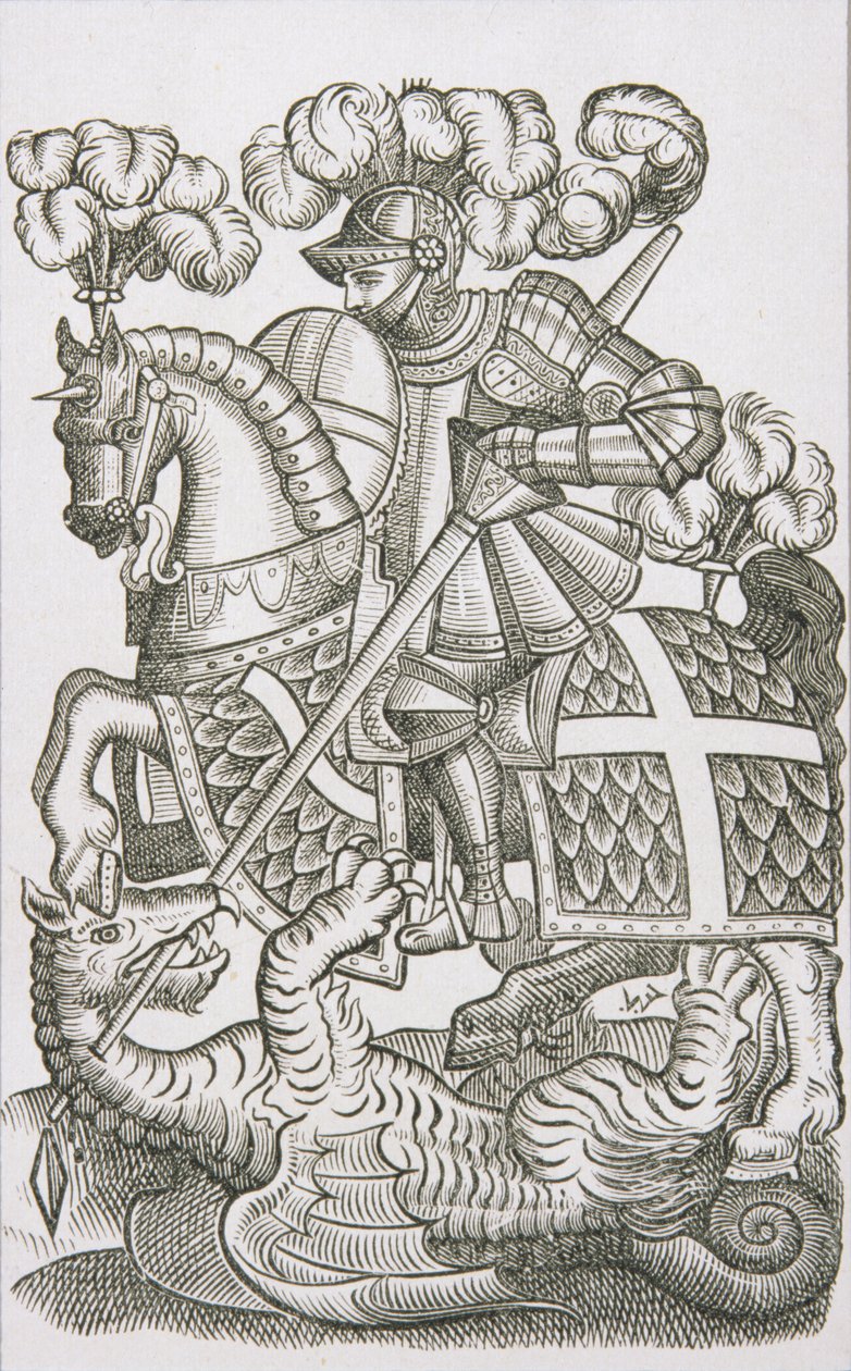 A Vöröskereszt lovagja, Edmund Spenser „Faerie Queene” első kiadásából, 1590 alkotó: English School
