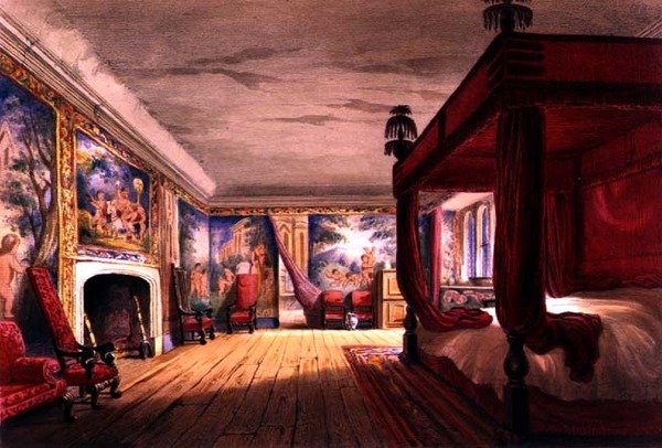 The Red Room, Cotehele House, 1830-40 körül (színes litó) alkotó: English School