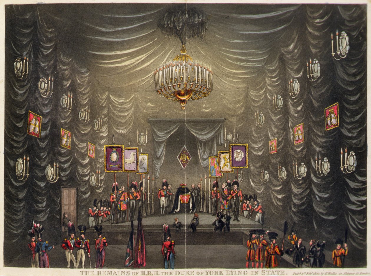 H.R.H. maradványai the Duke of York államban fekszik, pub. E. Wallis alkotó: English School