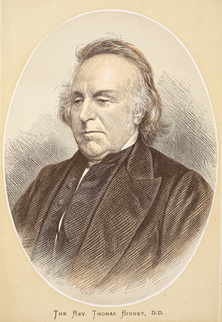 Thomas Binney tiszteletes, D.D., illusztráció a The Pitorial Edition of the Life and Discoveries of David Livingstone-ból, J. Ewing Richie, pub. A. Fullarton & Co., 1876 alkotó: English School