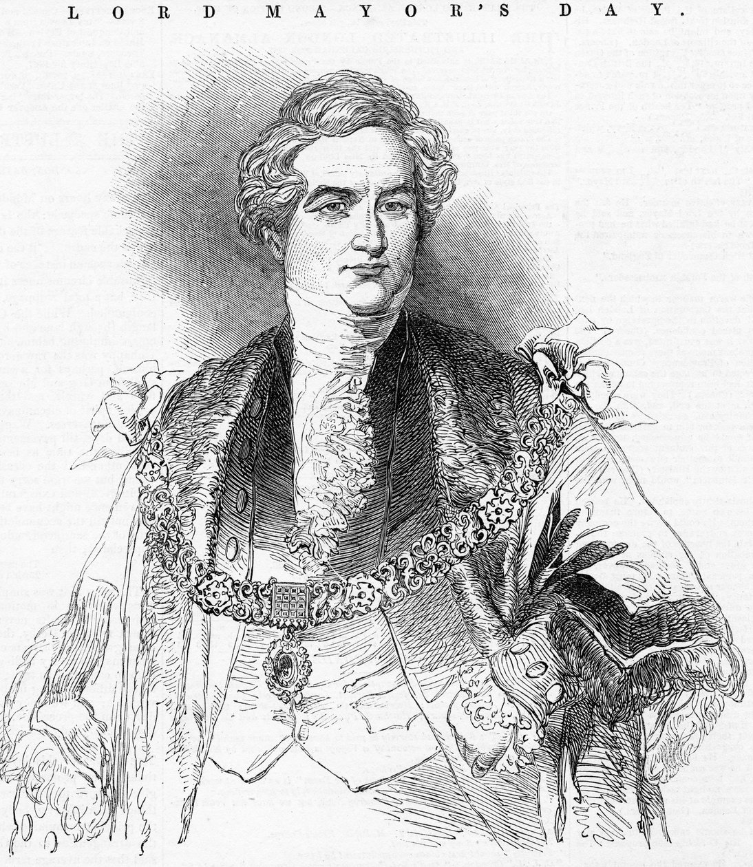 The Right Honorable The Lord Mayor, Sir G. Carroll, illusztráció a „The Illustrated London News”-ból, 1846 alkotó: English School