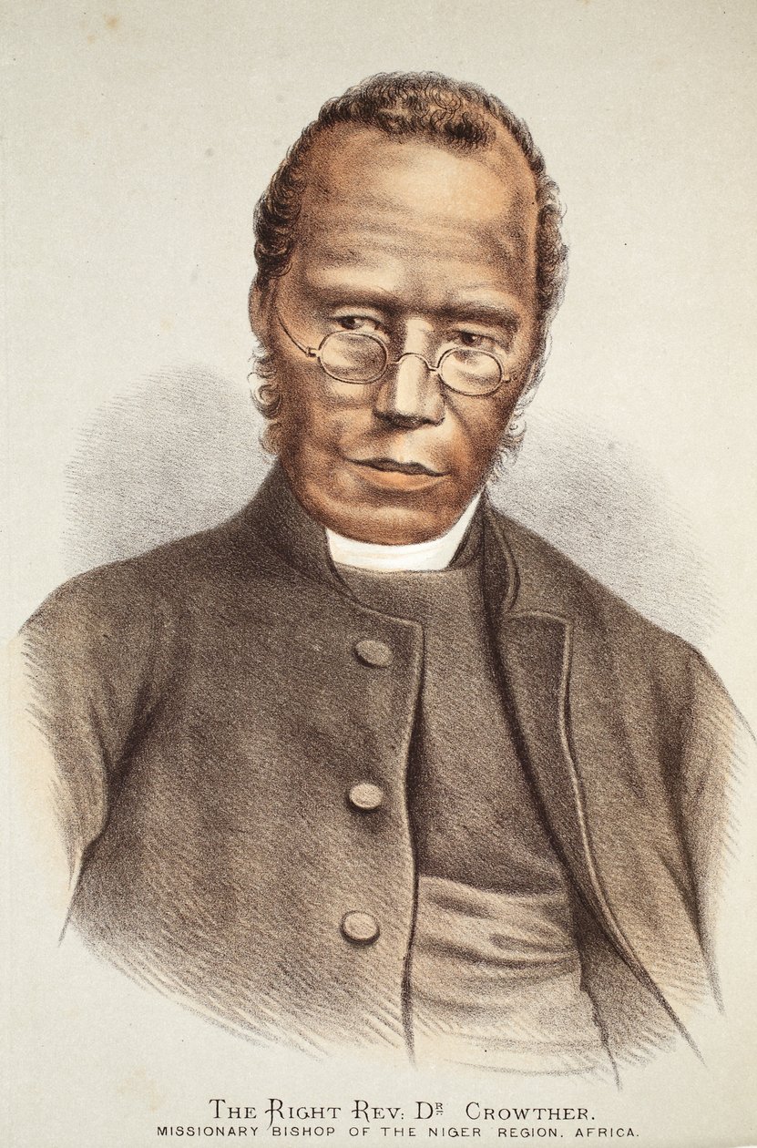 The Right Rev. Dr. Crowther, illusztráció a The Pitorial Edition of the Life and Discoveries of David Livingstone-ból, J. Ewing Richie, pub. A. Fullarton & Co., 1876 alkotó: English School