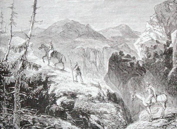 The Road to Honda, Kolumbia, Thomas Milner tiszteletes „The Gallery of Geography” című művéből, 1880 körül megjelent (metszet) alkotó: English School