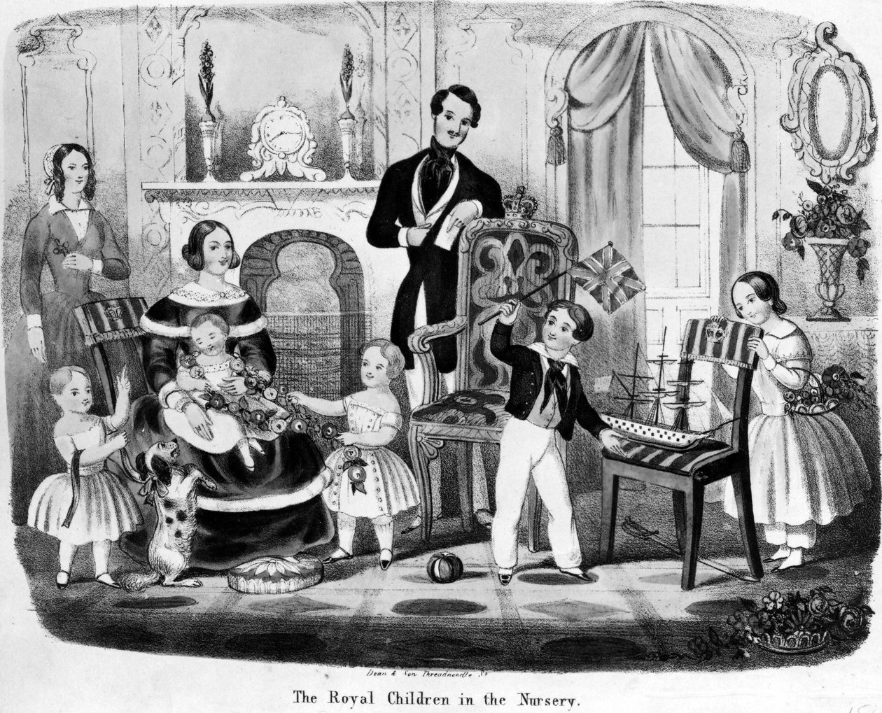 A királyi gyerekek az óvodában, T. H. A. E., 1847 alkotó: English School
