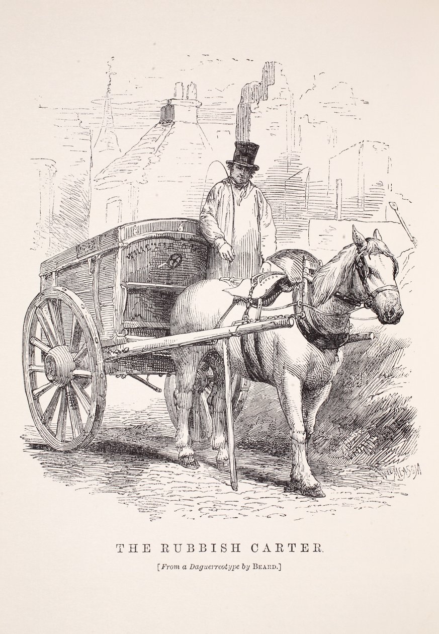 The Rubbish Carter, Richard Beard dagerrotípiájából, illusztráció a London Labor és a London Poor, Henry Mayhew, pub. 1862 alkotó: English School