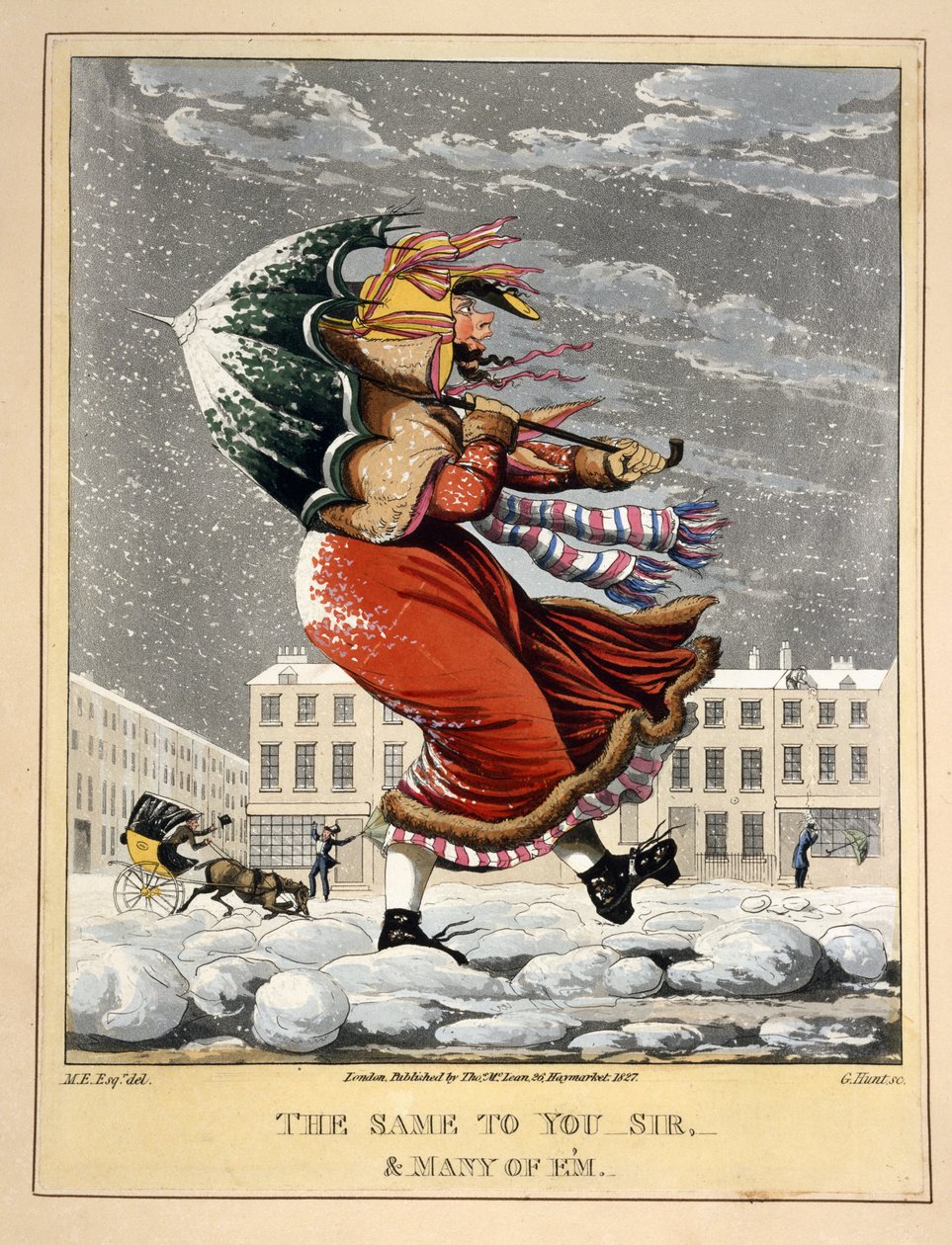 Ugyanaz neked, uram, és sok Em, vésette G. Hunt, pub. Thos. McLean, London, 1827 (kézzel színezett metszet) alkotó: English School