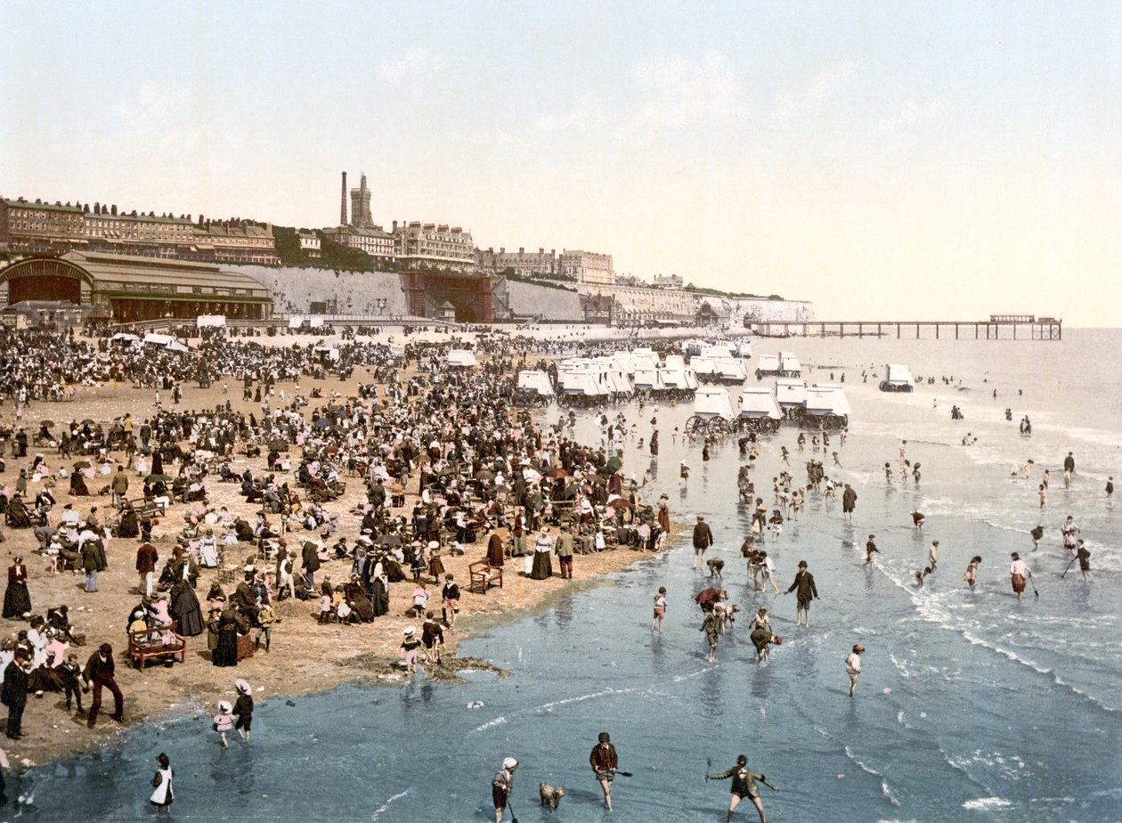 The Sands, Ramsgate (kézzel színezett fotó) alkotó: English School