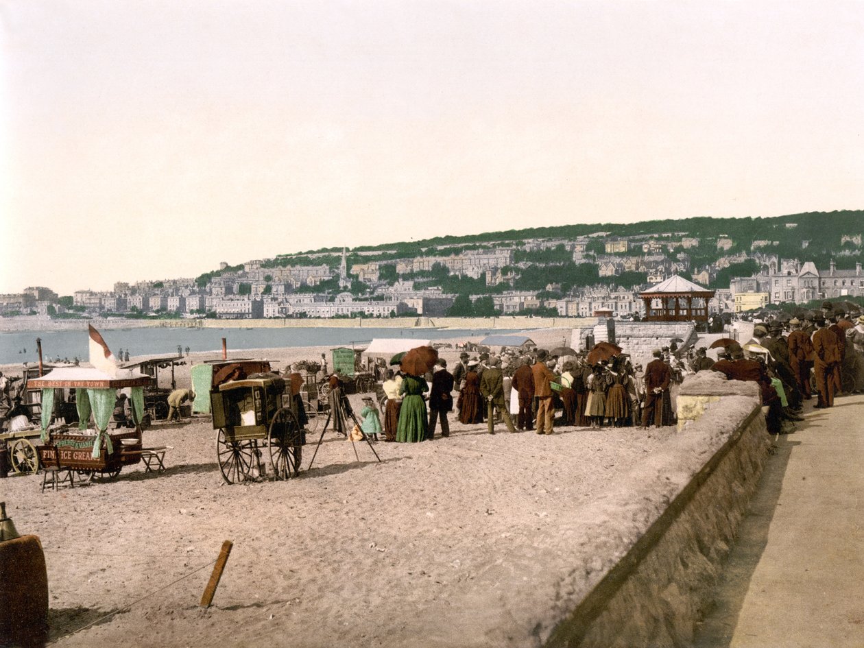 The Sands, Weston-Super-Mare (kézzel színezett fotó) alkotó: English School
