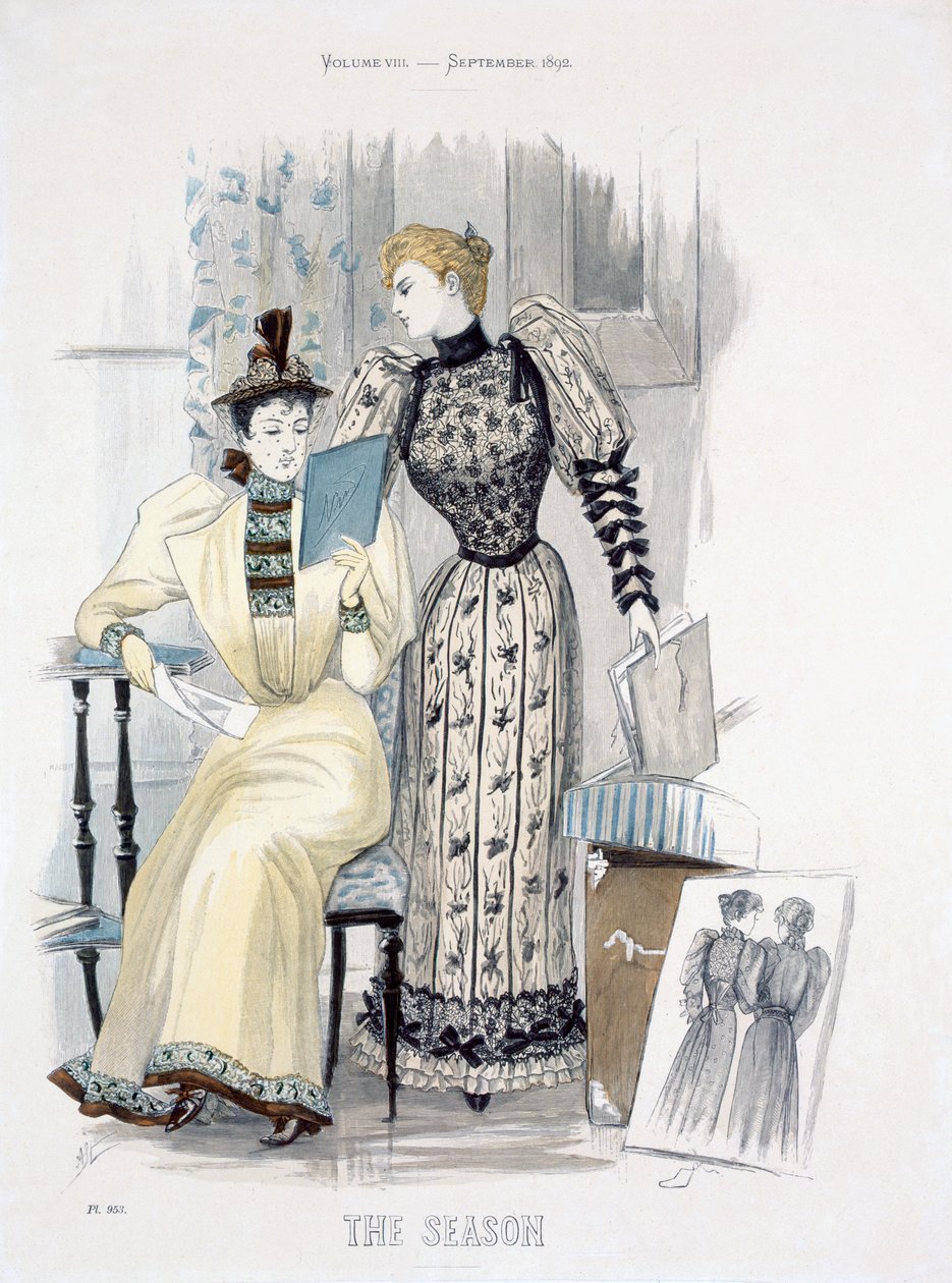 The Season, a The Queen divatlemeze, 1892. szeptember alkotó: English School