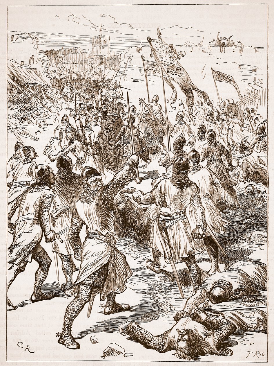 Waterford ostroma, illusztráció a Cassells Illustrated History of Englandből (szépia fotó) alkotó: English School