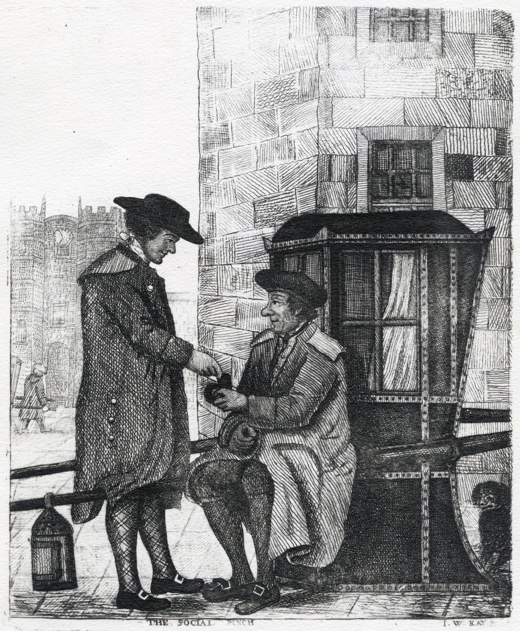 The Social Pinch, William Kay által készített nyomat, 1784-1813 alkotó: English School