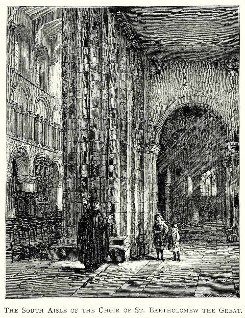 A Nagy Szent Bertalan kórus déli mellékhajója (metszet) alkotó: English School