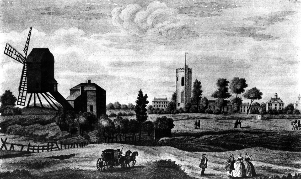 Barnes déli nézete, Henry Overton nyomta alkotó: English School