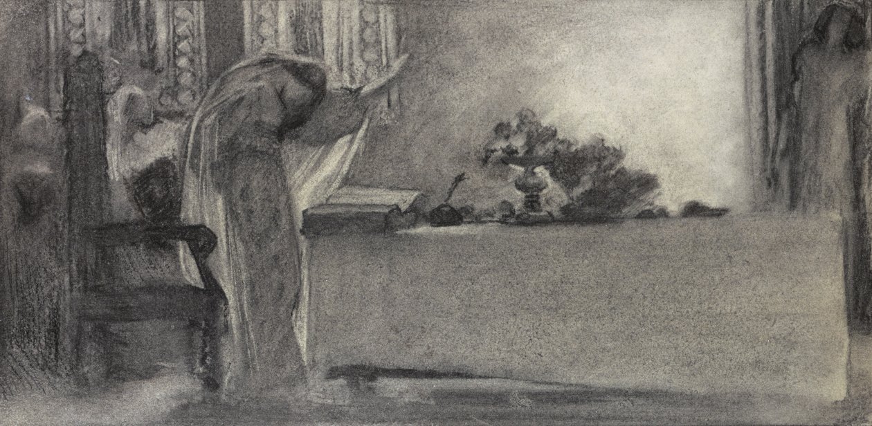 A varázslat, 1870 körül (szén papíron) alkotó: English School