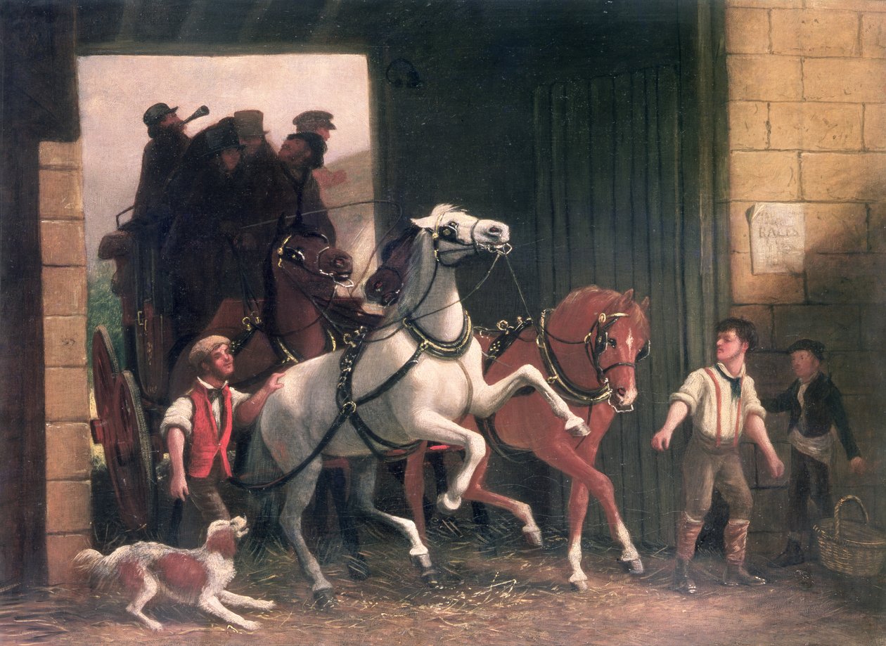 Megérkezik a színpad, 1830 körül alkotó: English School