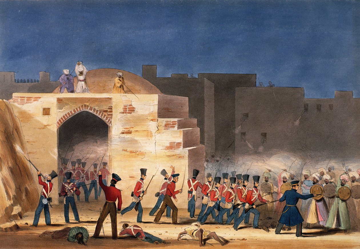 Ghuznee megrohanása, a Gateway belső képe 1839-ben, az első afgán háború alkotó: English School