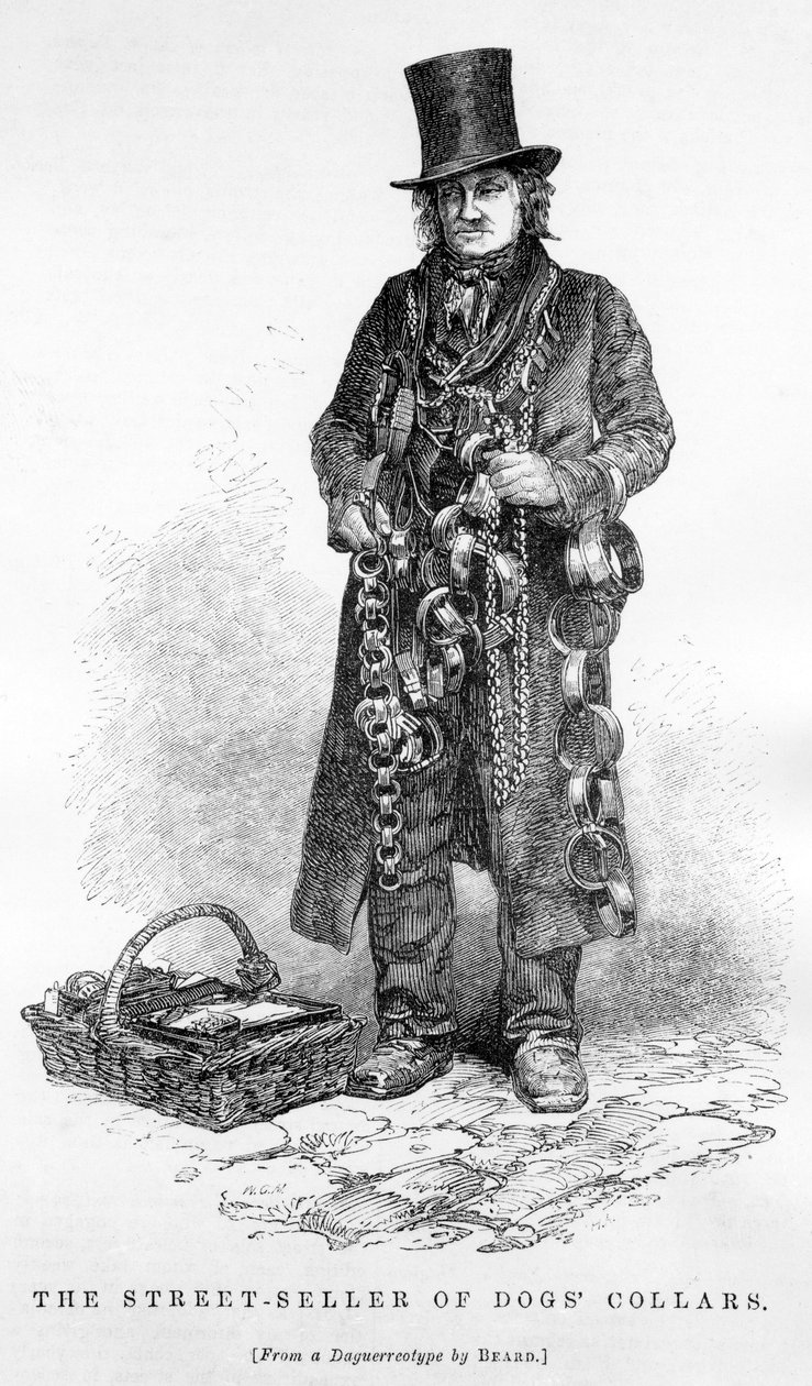 A kutyanyakörvek utcai eladója, 1840 körül alkotó: English School