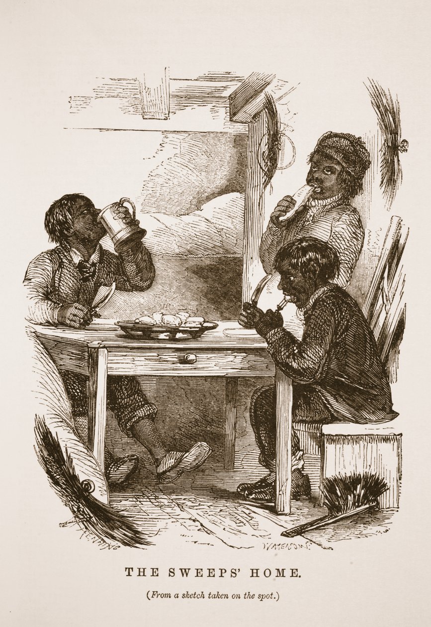The Sweeps Home, Henry Mayhew illusztrációja a London Labour and London Poor-ből, pub. 1862 alkotó: English School
