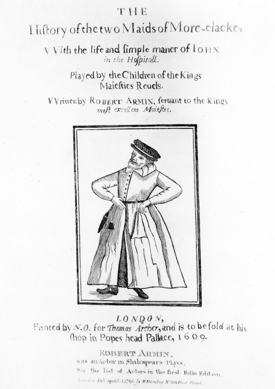 Robert Armins címlapja A More-clacke két szolgálólányának története, 1609 alkotó: English School