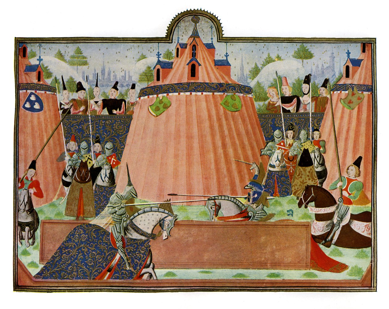 A St. Inglevert-i torna, Froissart krónikájából, G.G. Coulton "The Chronicler of European Chivalry" című művéből. alkotó: English School