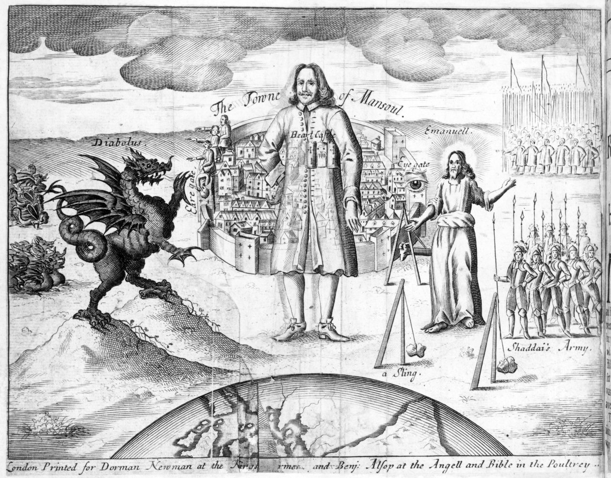 Mansoul városa, illusztráció John Bunyan „The Holy War” című művéből, 1682 alkotó: English School