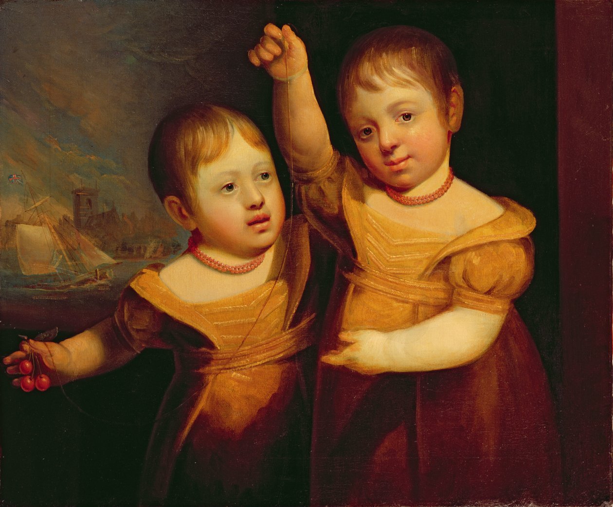 George Walsh kapitány, Selby, Yorkshire tengerészkapitányának ikergyermekei, 1830 körül (olaj, vászon) alkotó: English School