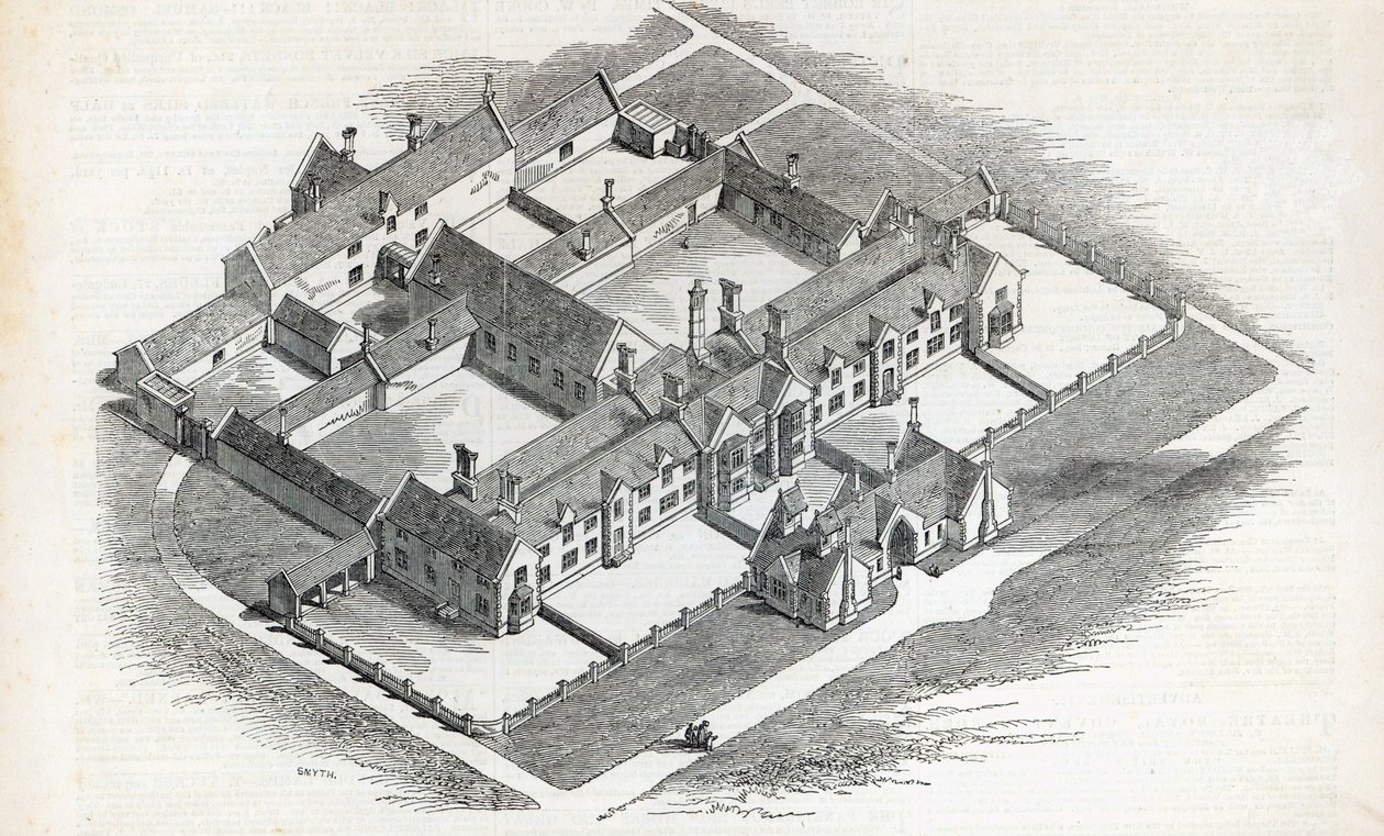 Canterburyben felállítandó Union Workhouse a The Illustrated London Newsból, 1846. november 7. alkotó: English School
