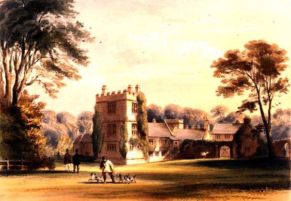 A nyugati torony, Cotehele ház, 1830-40 körül (színes litó) alkotó: English School