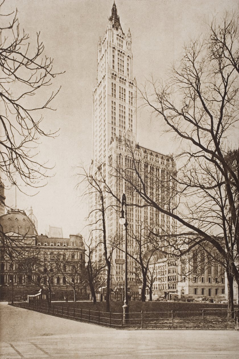The Woolworth Building, New York, illusztráció H.G. Wells „The Outline of History” II. kötetéből, 1920-ban megjelent alkotó: English School