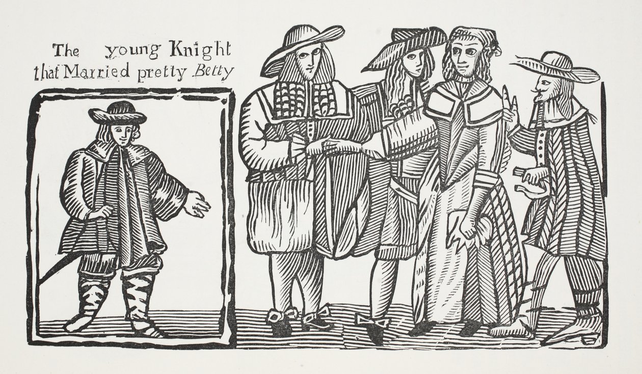 A fiatal lovag, aki feleségül vette a csinos Bettyt, illusztráció a Chap-books of the Eighteenth Century-ből, John Ashton, pub. 1882 alkotó: English School