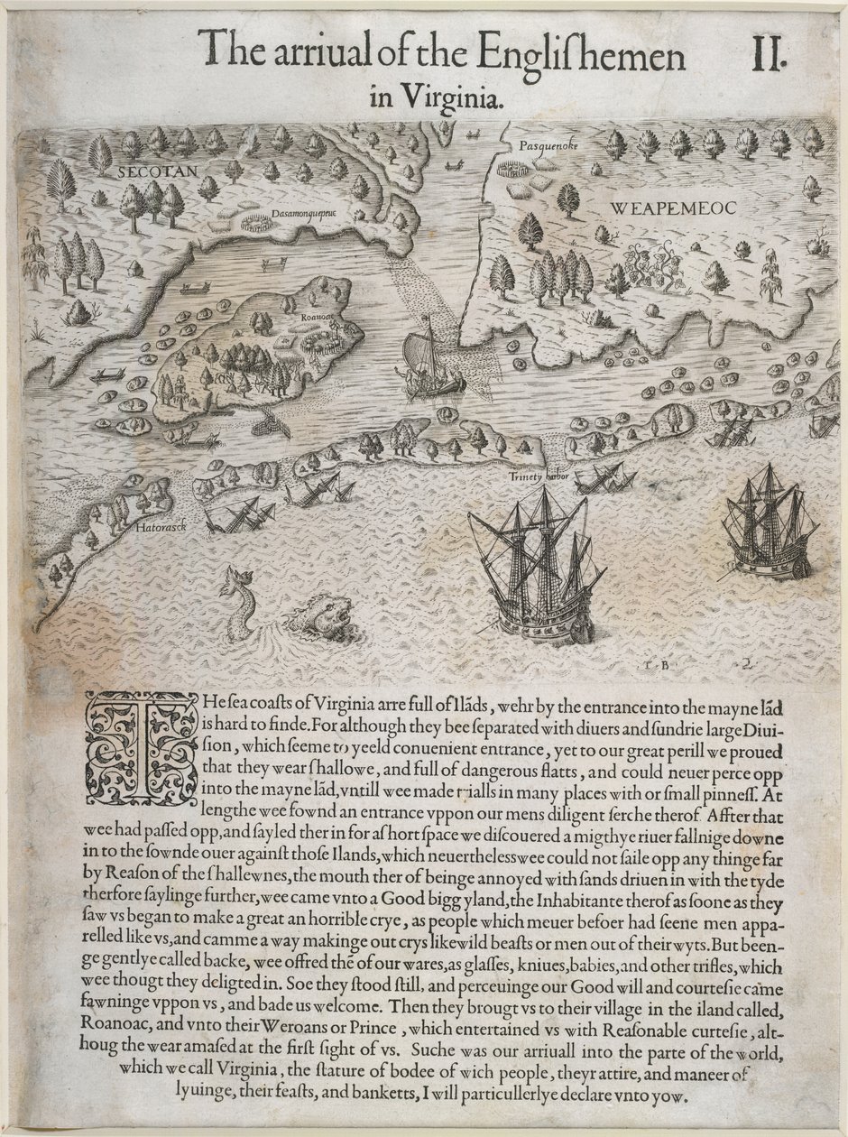 "Az angolok érkezése Virginiába" alkotó: English School